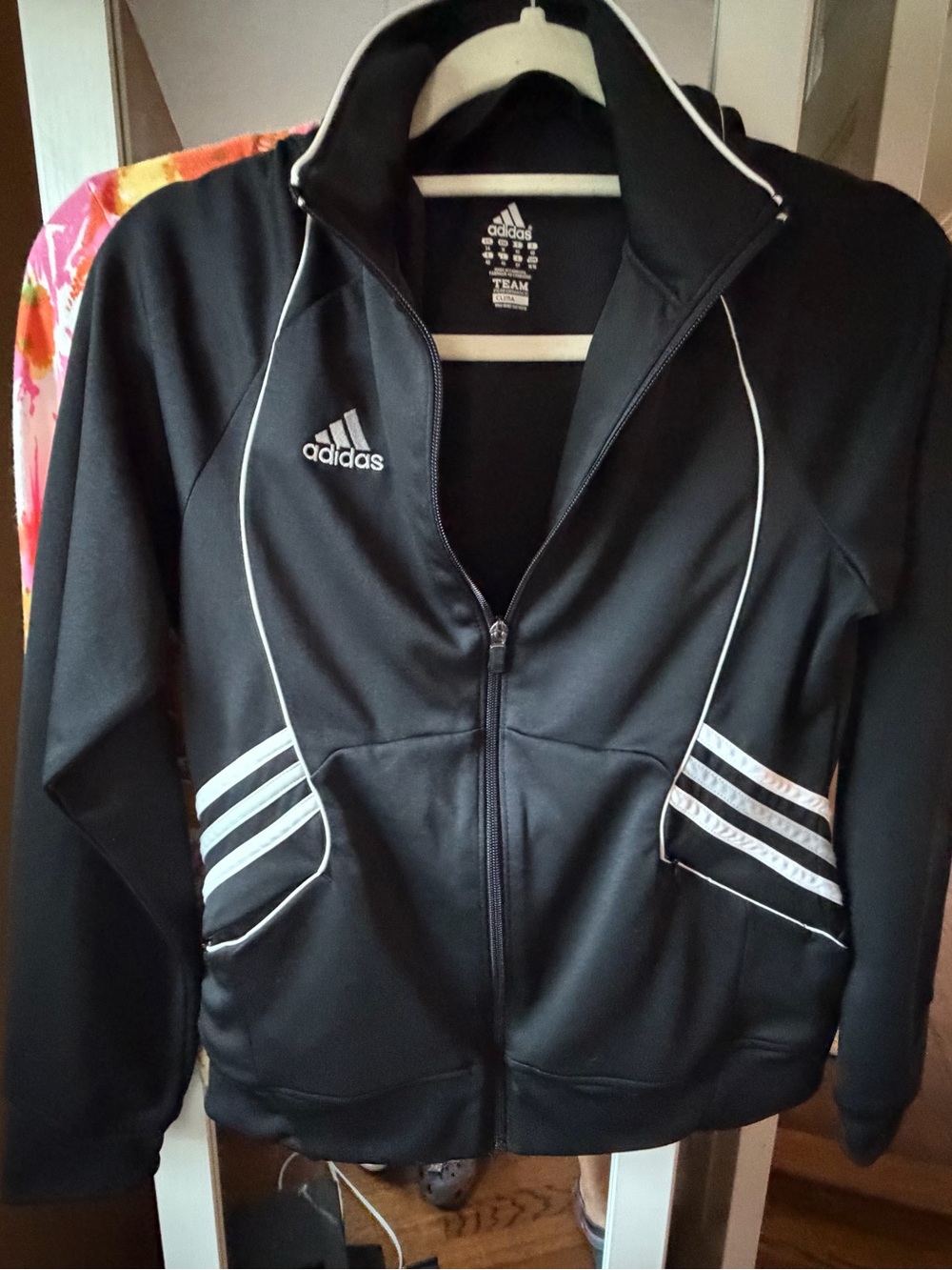adidas Black Track Jacket with White Stripe Accents, medium, NWOT - Picture 5 of 8